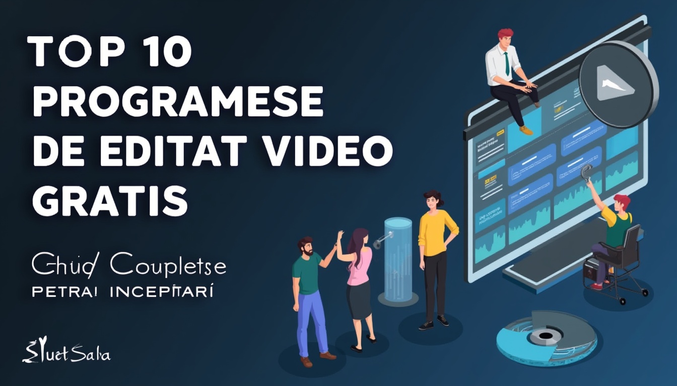 Imagine cu interfața unui program de editat video gratis, simbolizând creativitatea și editarea profesională